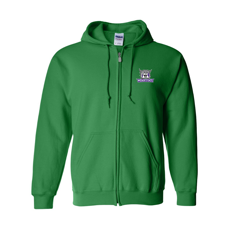 Men's Weber State Wildcats Gildan  Heavy Blend Full Zip Hooded Sweatshirt